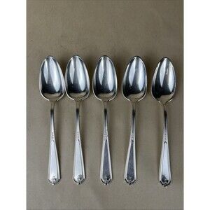 5 Gorham Vanity Fair EP Pat 1923 S Oval Spoon Silver Plate Flatware‎ 7 1/8” EUC